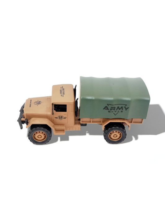 WarZone Hauler – Military Transport Truck Toy for Kids, Realistic Pull Back Army Cargo Truck Green LMI15498.