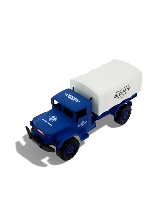 WarZone Hauler – Military Transport Truck Toy for Kids, Realistic Pull Back Army Cargo Truck White LMI15498.
