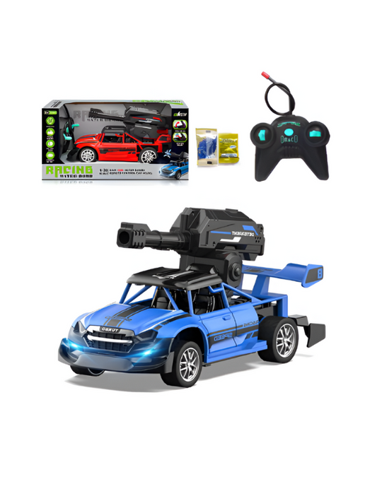 Blue - Water Bomb Stunt Car - 4WD Rechargeable Off-Road Vehicle with Water Cannon, 360° Rotating & Spraying Action for Kids LMI11013.