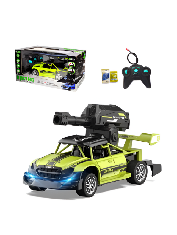 Green - Water Bomb Stunt Car - 4WD Rechargeable Off-Road Vehicle with Water Cannon, 360° Rotating & Spraying Action for Kids LMI11013.