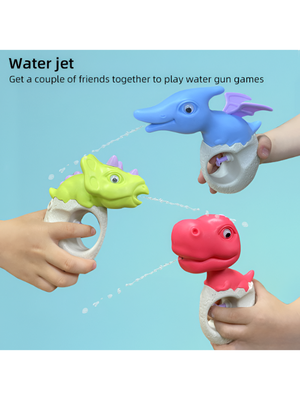 4-Pack Dinosaur Egg Water Toys for Kids – Toddler Bath & Pool Squirt Blasters, Summer Dino Party Favors for Boys & Girls LMI16085