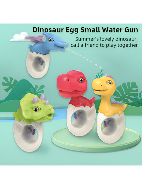4-Pack Dinosaur Egg Water Toys for Kids – Toddler Bath & Pool Squirt Blasters, Summer Dino Party Favors for Boys & Girls LMI16085