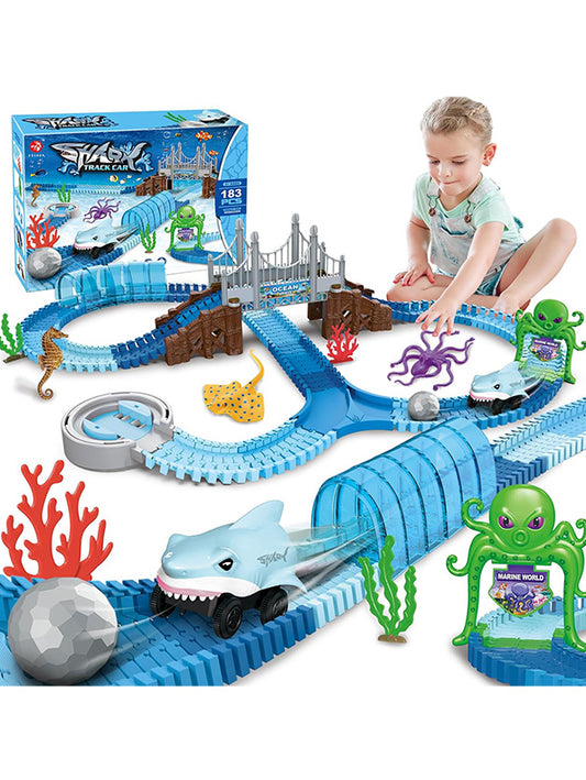 Shark Toy 183 PCs Car Racing Track Train Toys for Kids (L-32) - Toyloft