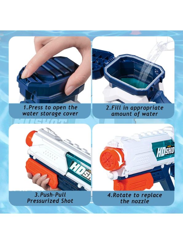 Powerful 700ML Water Gun for Kids & Adults with Light Effects – Ultimate Summer Fun