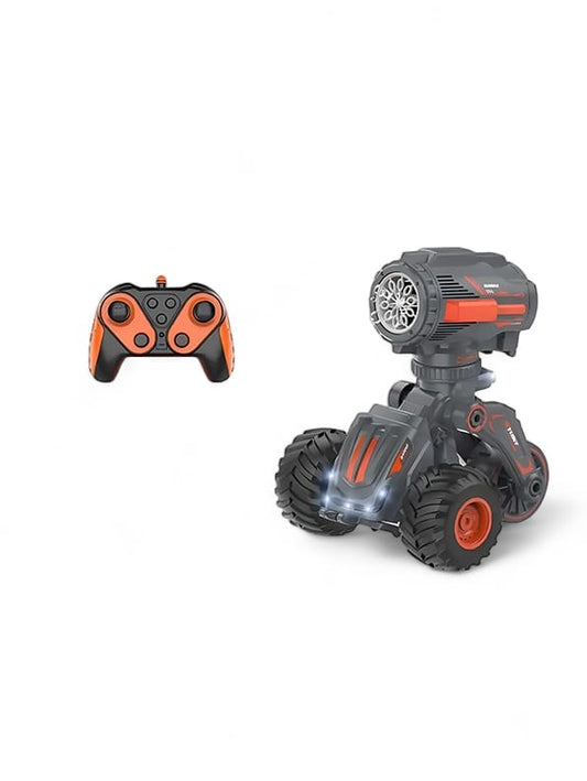 Stunt Remote Control Bubble Making Car Toy With Light & Music For Kids - Orange (L- 115)