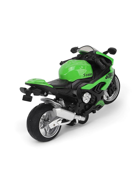 BMW S1000 Motorcycle Metal Model Diecast Bike - Green (L-J-1)