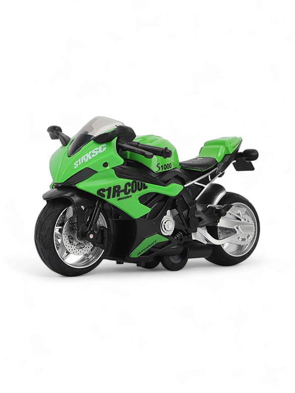 BMW S1000 Motorcycle Metal Model Diecast Bike - Green (L-J-1)