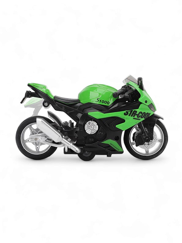 BMW S1000 Motorcycle Metal Model Diecast Bike - Green (L-J-1)