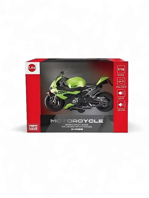 BMW S1000 Motorcycle Metal Model Diecast Bike - Green (L-J-1)