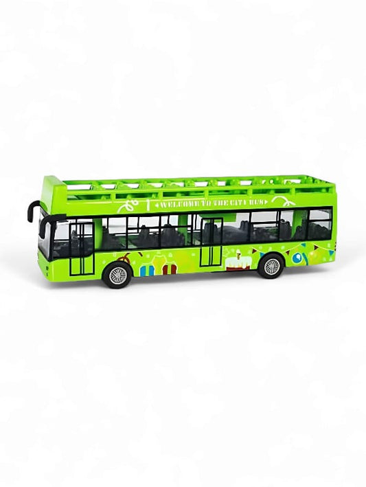 Bus Model Pull Back Vehicle City Bus Toy - Green (L-J-96) - Toyloft