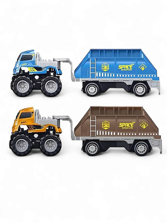 Arrival Space Transport Truck Toys Pack Of 2 - Blue, Yellow (L-J-98) - Toyloft