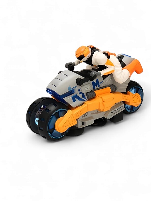 360 Degree Rotating Futuristic Stunt Bike Toy For Kids - Light & Sound - Durable