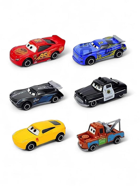 Pack of 6 McQueen Multi Colour Car Set (MS-S-24): Lightning McQueen, Flash McQueen, and Hot Wheels Collection for Real Cars 2 & 3 Fun! - Toyloft