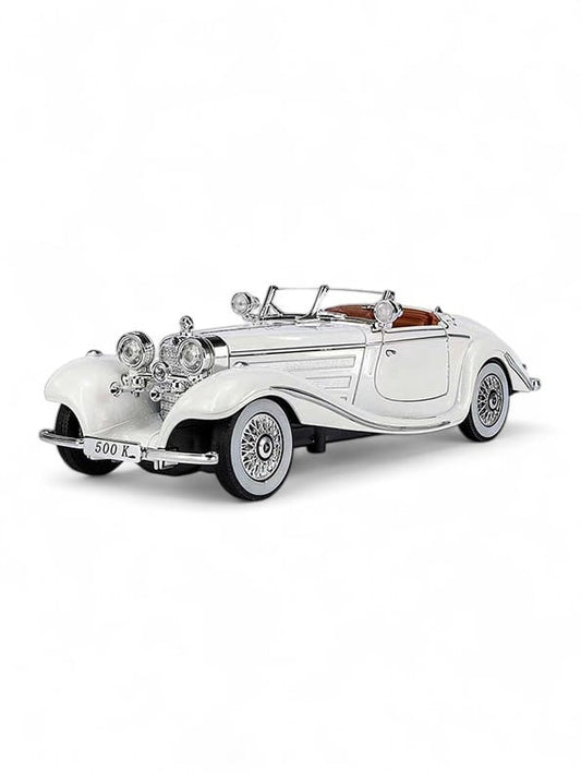 Mercedes Benz 500K Model 1:24 Scale Diecast Car - White Metal Collectible | NX-N-24 - Toyloft