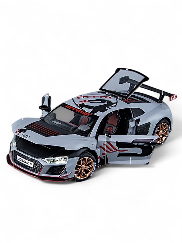 Audi R8 Metal Diecast Car 1:24 Scale - White Luxury Model | NX-N-24 ...