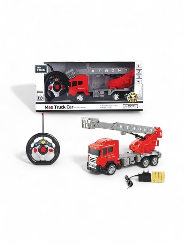 FireStorm Climb & Spin RC Fire Truck Toy with 360° Rotatable Telescopic Ladder – Kids' Rescue Engine