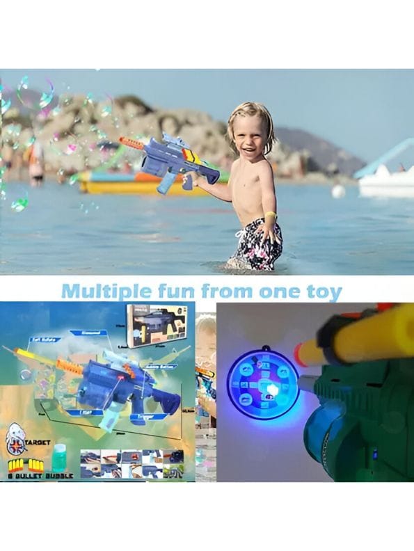 M416 3-in-1 Soft Bullet Toy Gun for Kids – Bubble Maker, Soft Bomb Launcher & 8 Foam Bullets | Fun Blaster Toy
