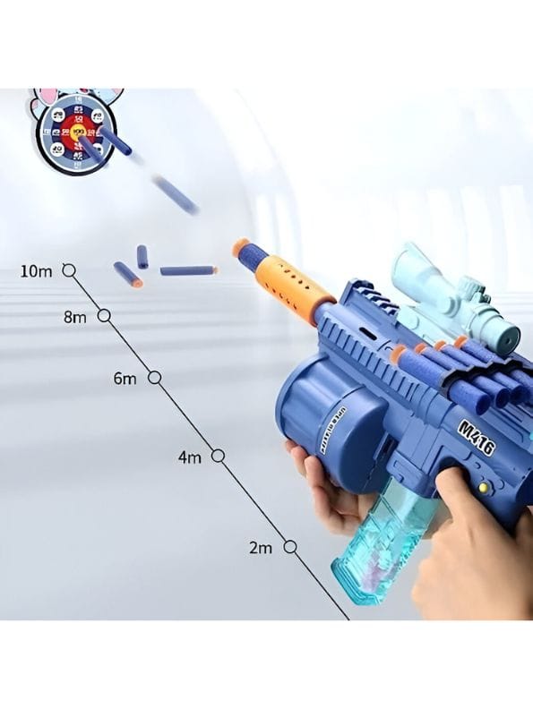M416 3-in-1 Soft Bullet Toy Gun for Kids – Bubble Maker, Soft Bomb Launcher & 8 Foam Bullets | Fun Blaster Toy