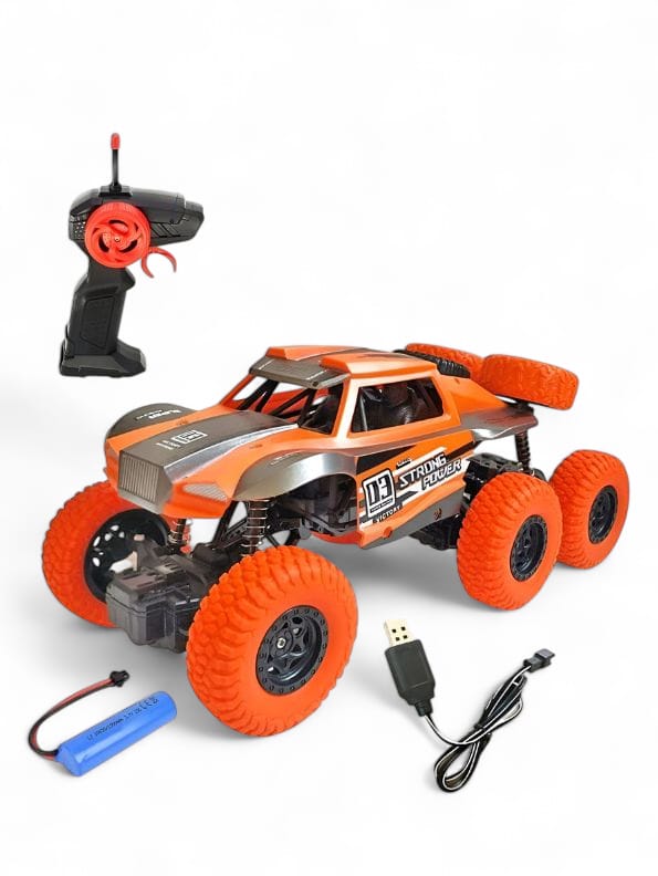 Orange 8-Wheel RC Rock Crawler Car – 1:20 Scale 4WD High-Speed
