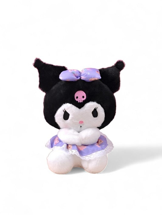 Kuromi Frock Star Plushie with Bow – 8 Inch Sanrio Collectible Soft Plush Toy Kids LMI11445.