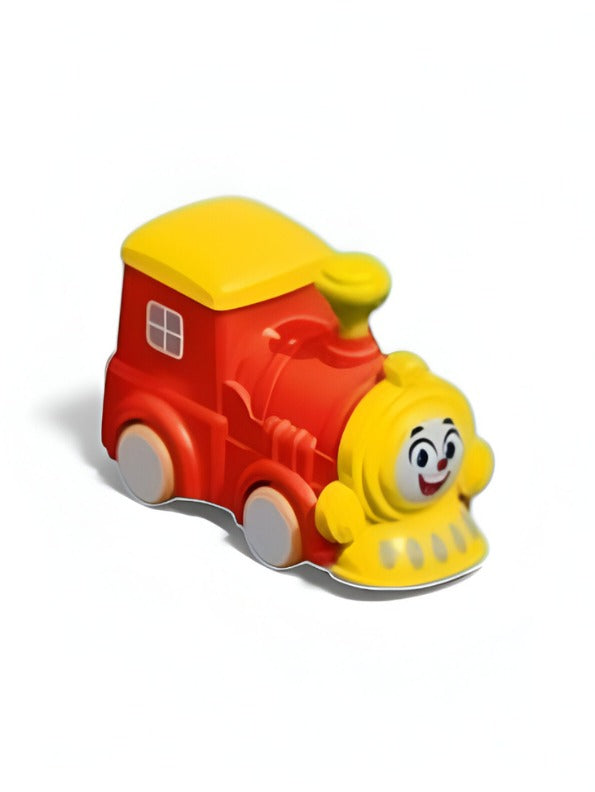 Cute Cartoon Face Mini Train Toy for Toddlers | Red & Yellow Push-and-Go Vehicle LMI12055