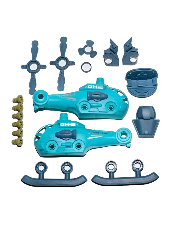 Wheels DIY Assembly Toy Vehicle Set – Helicopter, Airplane & Motorcycle with Screwdriver LMI14896.