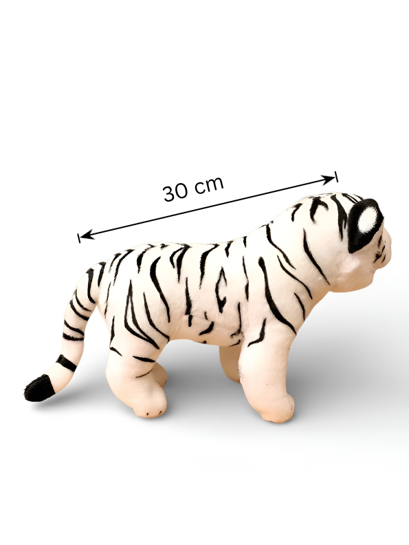 30cm White Tiger Cub Plush Toy with Blue Eyes – Realistic Soft Stuffed Animal ST14966.