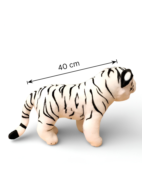 40cm White Tiger Cub Plush Toy with Blue Eyes – Realistic Soft Stuffed Animal ST14968.