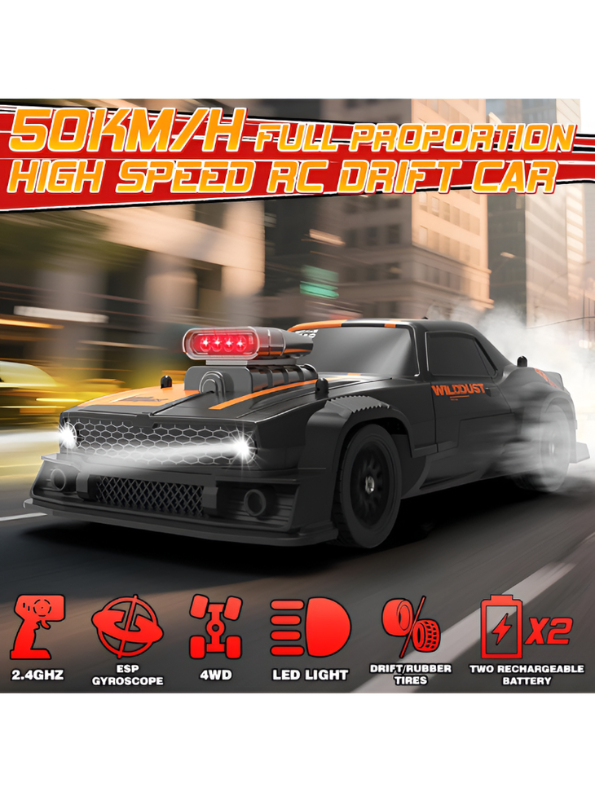 Wilddust Retro 50 km/h 4WD 1:16 Scale High-Speed RC Drift Car with ESP Gyro TV6327
