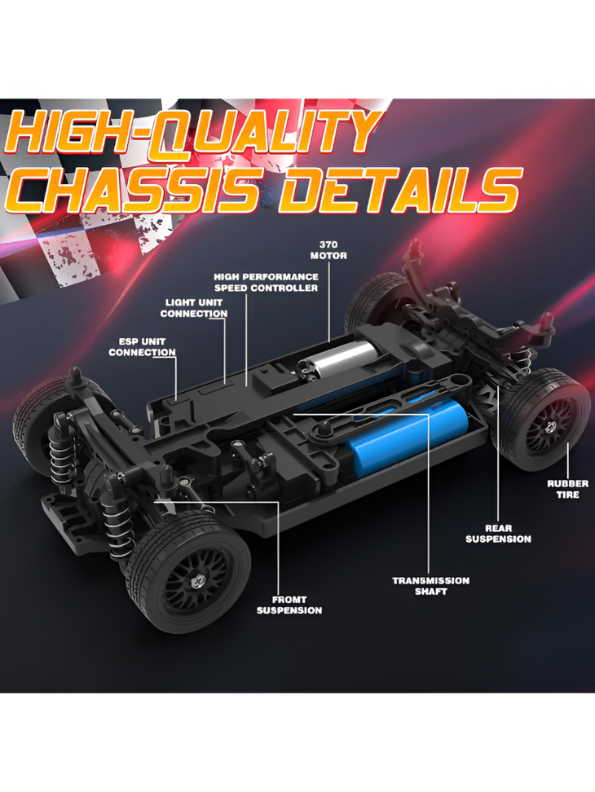 Wilddust Retro 50 km/h 4WD 1:16 Scale High-Speed RC Drift Car with ESP Gyro TV6327