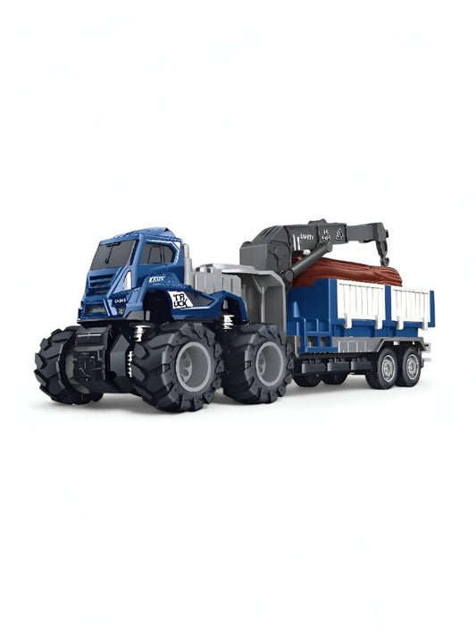 Wood Carrying Truck Toy – Miniature Transport Trailer Vehicle for Kids | Durable Die-Cast Model Truck Toy - NX12538.