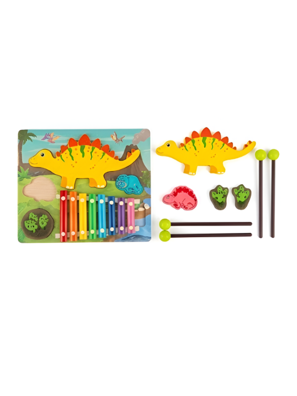 Wooden Dinosaur Xylophone Musical Toy & Peg Puzzle TV7049.