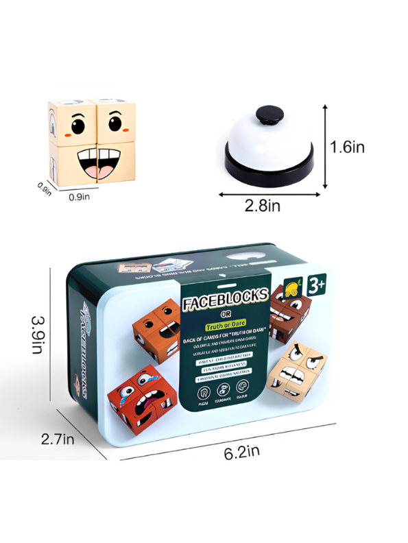 Wooden Face-Changing Expression Blocks Game | Interactive Montessori Educational Puzzle Toy for Kids TV5369