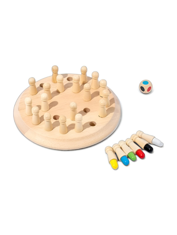 Wooden Memory Chess Board Game | Montessori Color Recognition Toy for Toddlers MD489