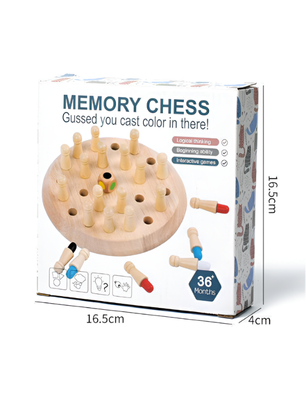 Wooden Memory Chess Board Game | Montessori Color Recognition Toy for Toddlers MD489