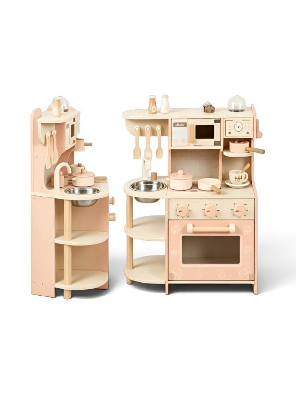 Wooden Pretend Play Kitchen Set with Accessories MD687