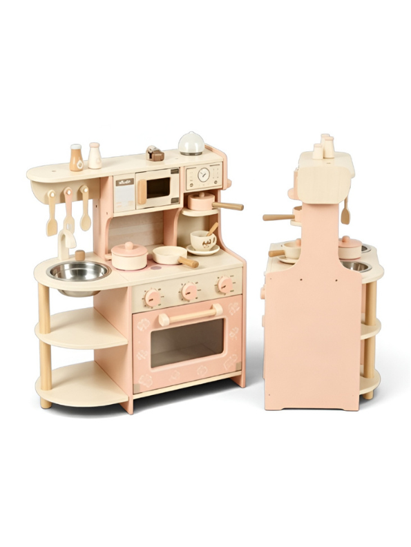 Wooden Pretend Play Kitchen Set with Accessories MD687