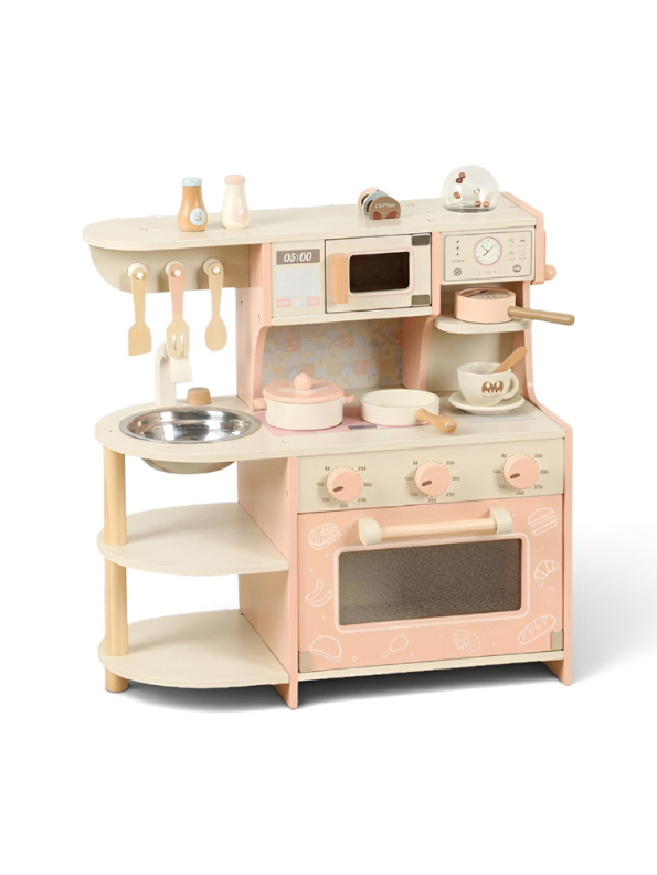 Wooden Pretend Play Kitchen Set with Accessories MD687