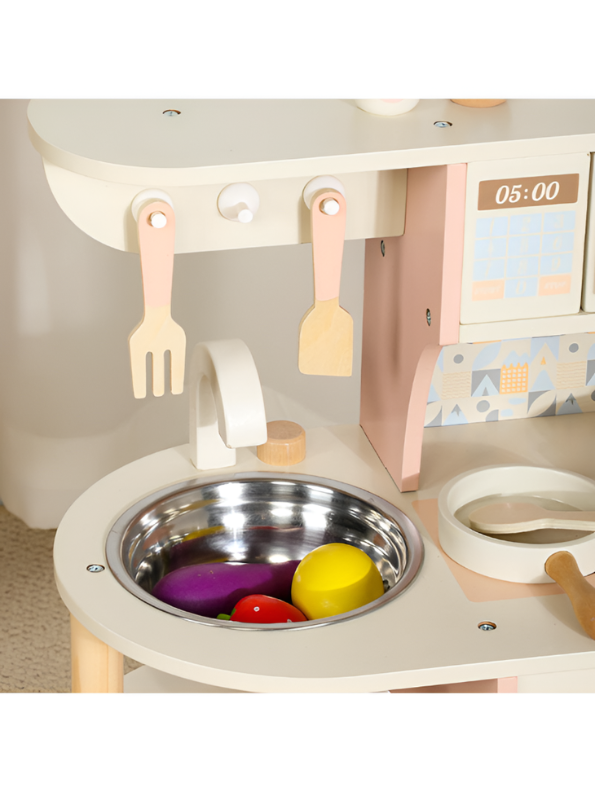Wooden Pretend Play Kitchen Set with Accessories MD687