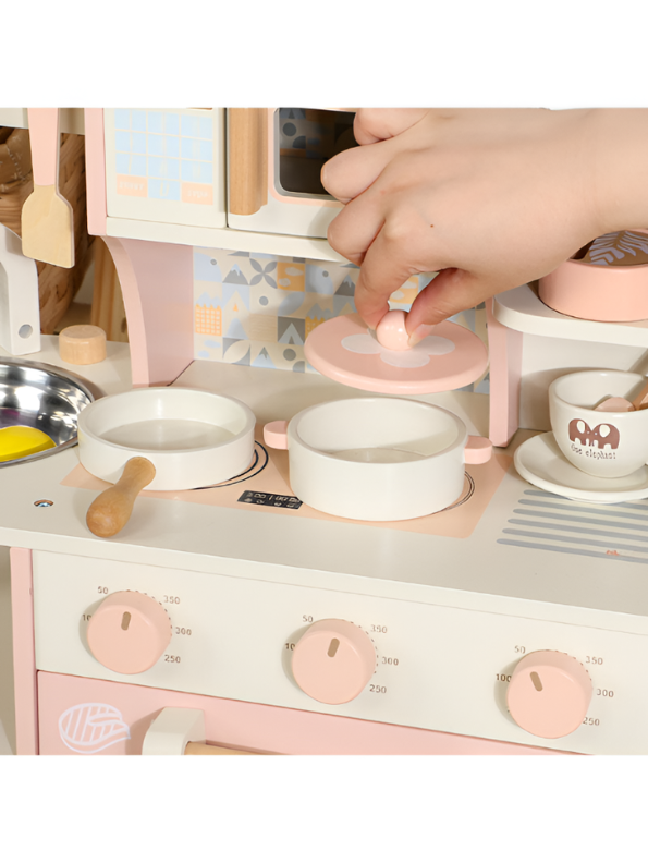 Wooden Pretend Play Kitchen Set with Accessories MD687
