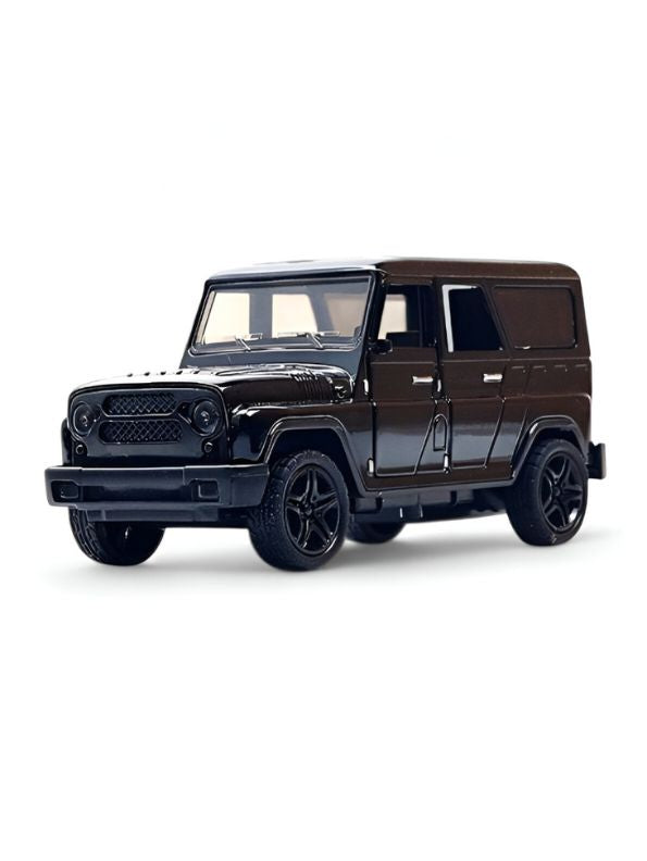 Black - YA3 Hunter – Metal Die-Cast Jeep Pull-Back Car for Kids & Collectors | Russian Military-Style Off-Road Model Vehicle Scale 1:36 LMI15191.