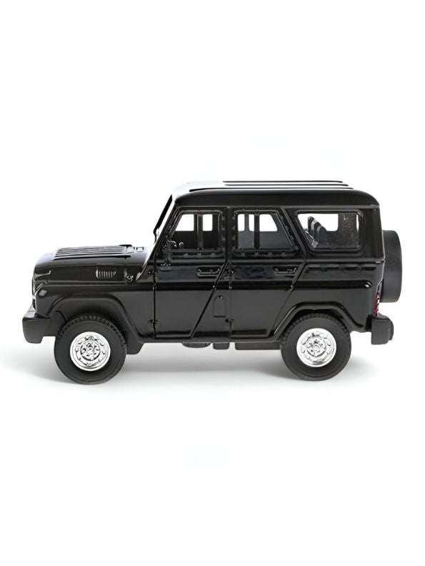 Black - YA3 Hunter – Metal Die-Cast Jeep Pull-Back Car for Kids & Collectors | Russian Military-Style Off-Road Model Vehicle Scale 1:36 LMI15191.