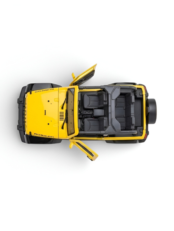 Yellow 1:12 RC Jeep Rubicon – Off-Road Remote Control SUV with Lights & Doors MD1425.