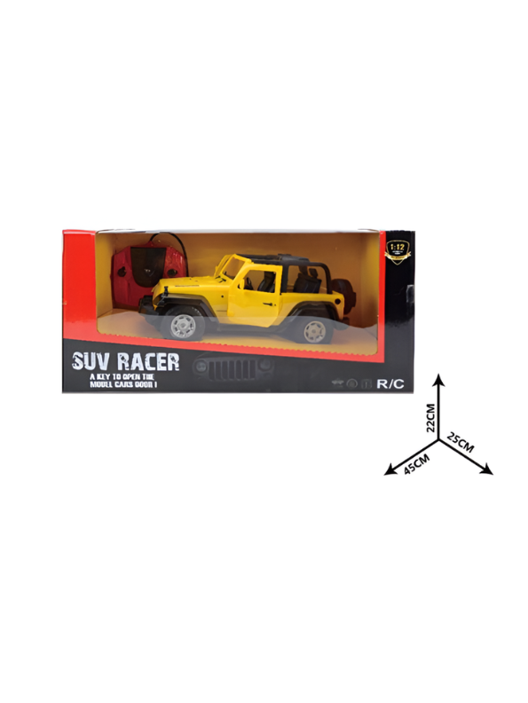 Yellow 1:12 RC Jeep Rubicon – Off-Road Remote Control SUV with Lights & Doors MD1425.