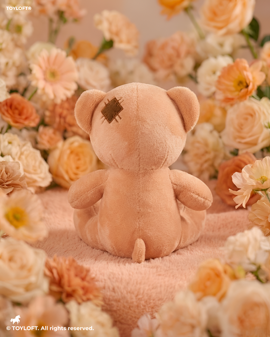 Yellow Patchwork Teddy Bear Plush Toy – 7" Soft Stuffed Animal Soft Toy ST15028