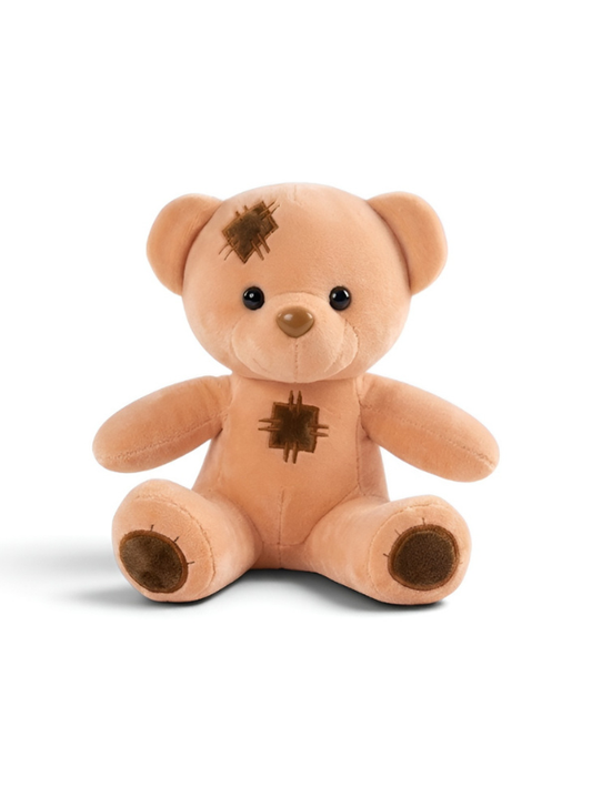 Yellow Patchwork Teddy Bear Plush Toy – 7" Soft Stuffed Animal Soft Toy ST15028