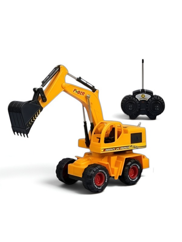 Yellow Remote Control Excavator Toy – 500mAh Rechargeable Construction Vehicle LMI10588