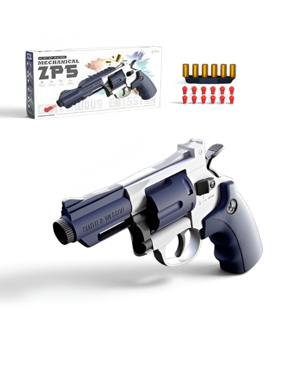 ZP5 Snub Nose Revolver Toy Gun – Realistic Rotating Cylinder Soft Bullet Blaster MD645.