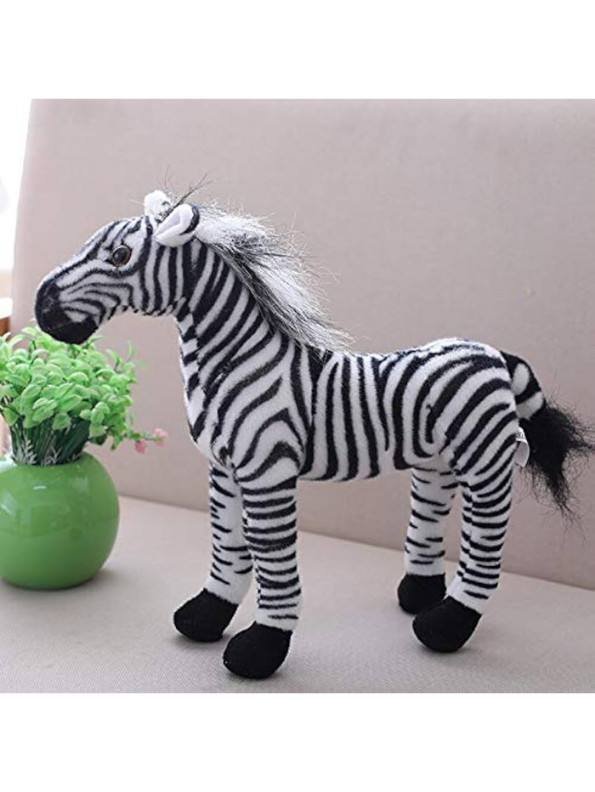 Zebra Plush Toy 40cm - Lifelike Stuffed Animal with Realistic Mane and Stripes ST14981.