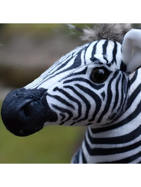 Zebra Plush Toy 40cm - Lifelike Stuffed Animal with Realistic Mane and Stripes ST14981.